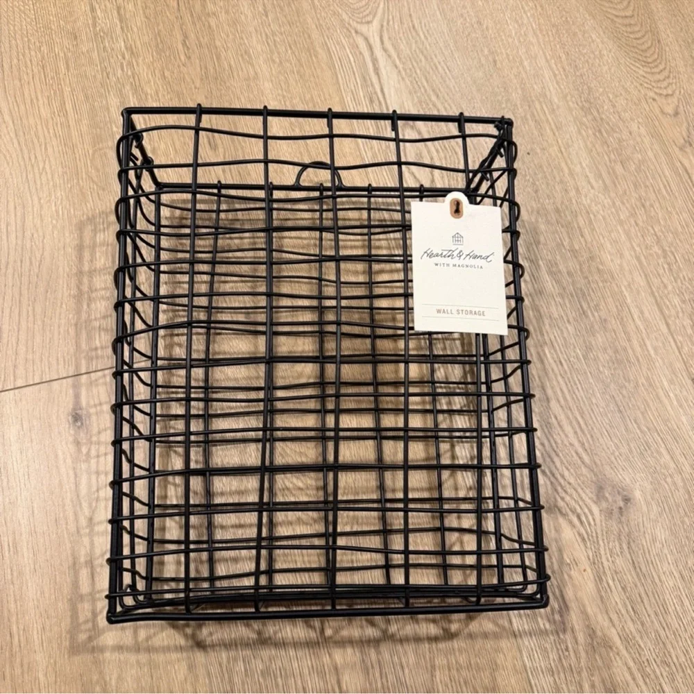 Hearth & Hand with Magnolia - Black Wall Wire Storage Basket NEW WITH TAGS